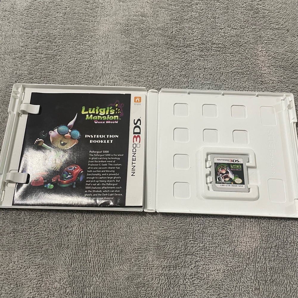 Nintendo Luigi's Mansion Dark Moon 3DS Game White Case Manual Included - Picture 3 of 6